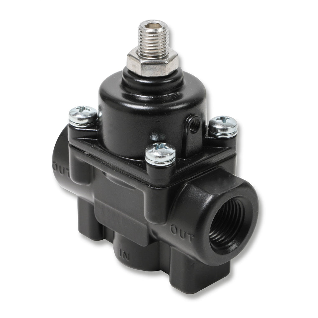Earls-Adjustable-Fuel-Pressure-Regulator---Carbureted---Black---1-4-Psi