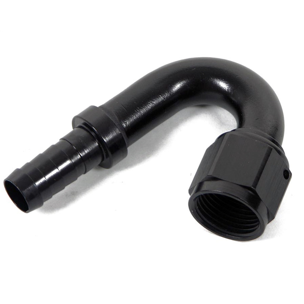 Earls-Auto-Crimp-Hose-End---150-Degree---Size--10---Black