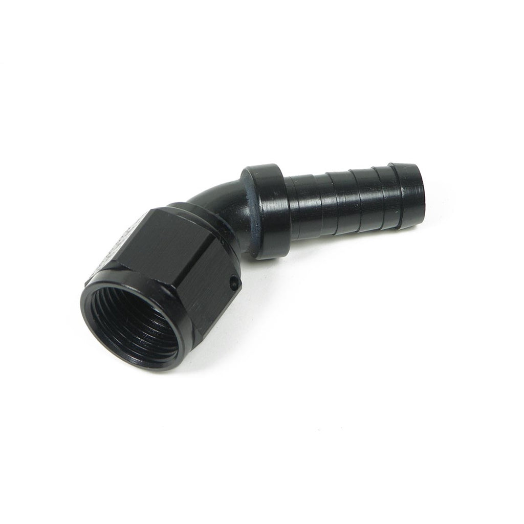 Earls-Auto-Crimp-Hose-End---45-Degree---Size--4---Black