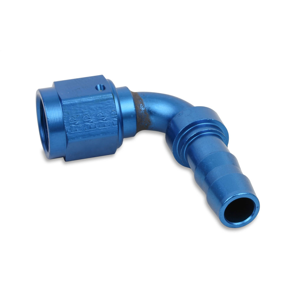 Earls-Auto-Crimp-Hose-End---90-Degree---Size--16---Blue
