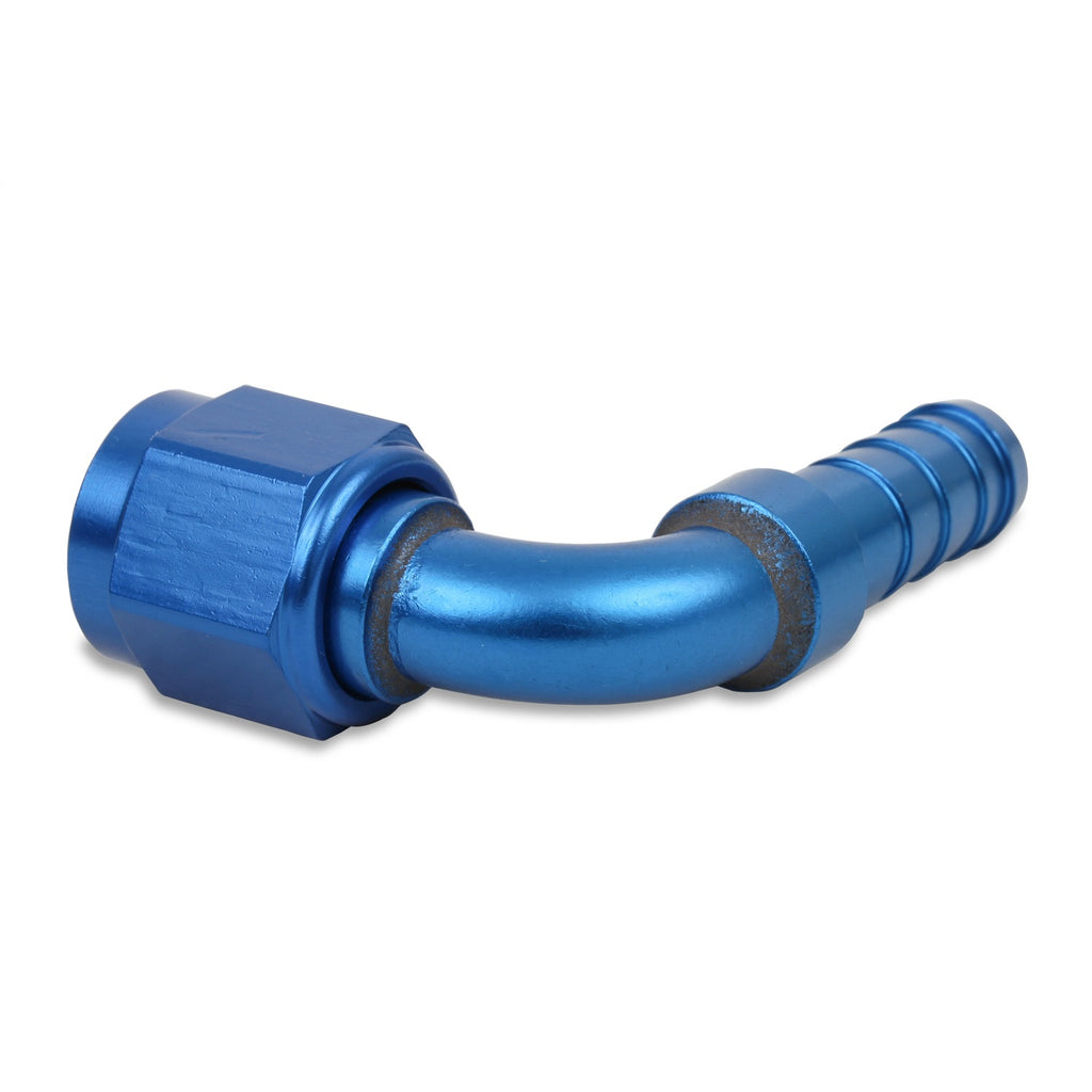 Earls-Auto-Crimp-Hose-End---90-Degree---Size--6---Blue