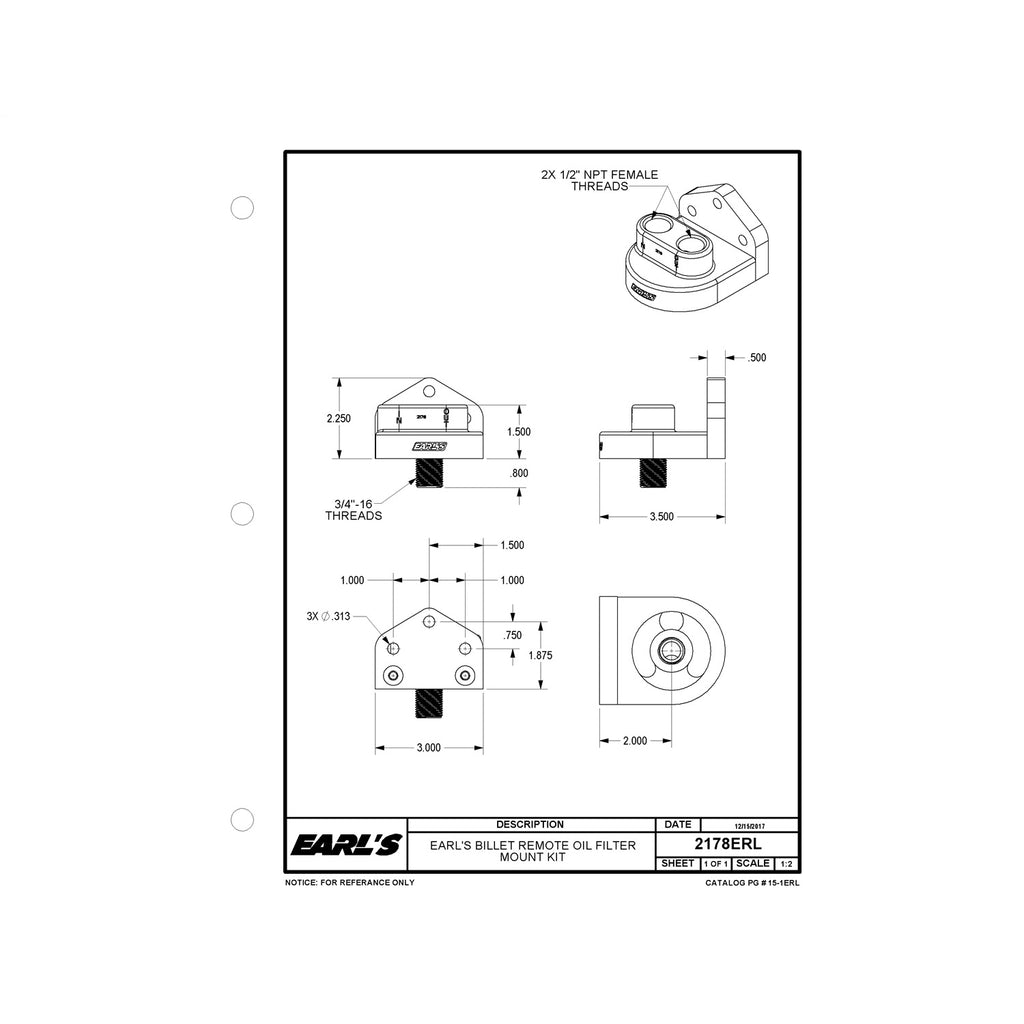 Earls-Billet-Remote-Oil-Filter-Mount-Kit