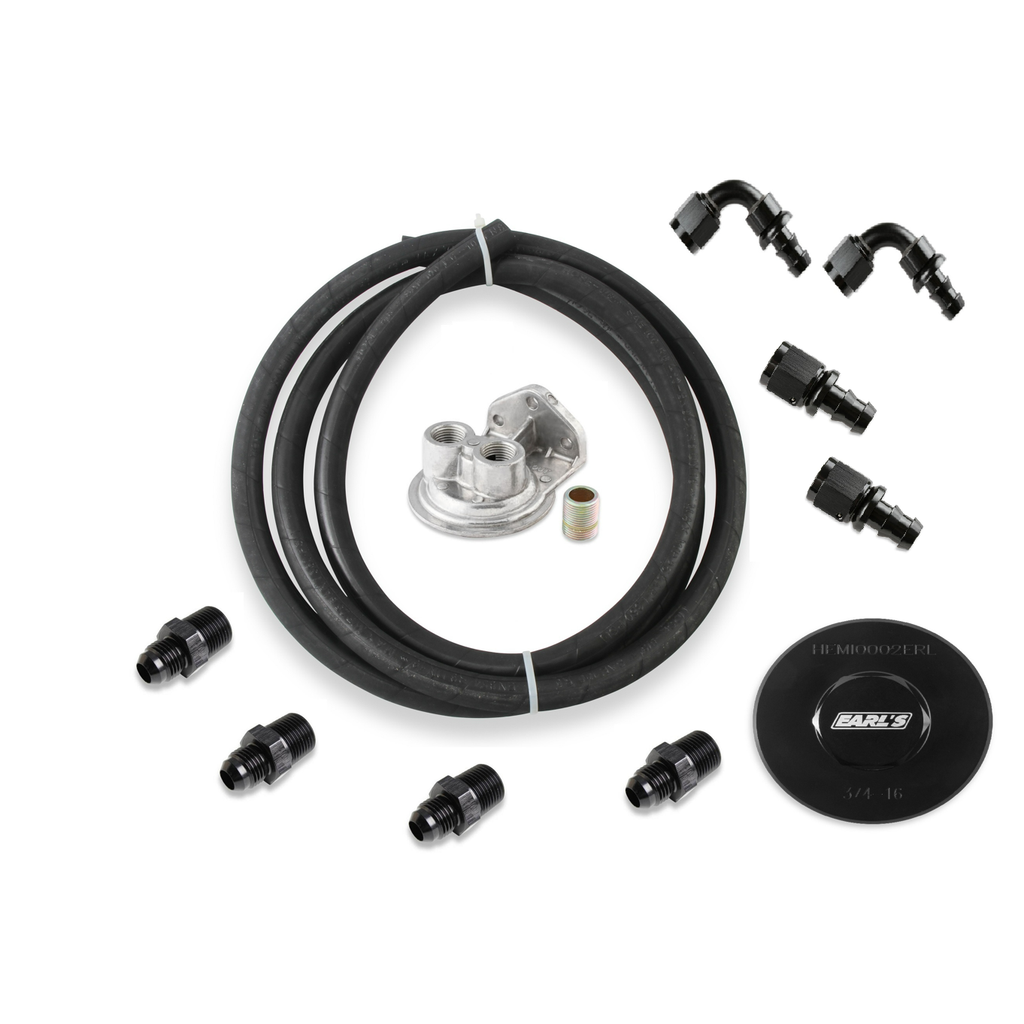 Earls-Oil-Filter-Relocation-Kit---Mopar-Gen-Iii-Hemi---Fits-34-16-Filters