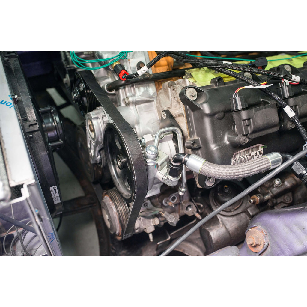 Earls-Remote-Reservoir-Adapter-Kit-For-Saginaw-Type-Ii-Power-Steering-Pumps-With-58-Hose-Barb-Inlet