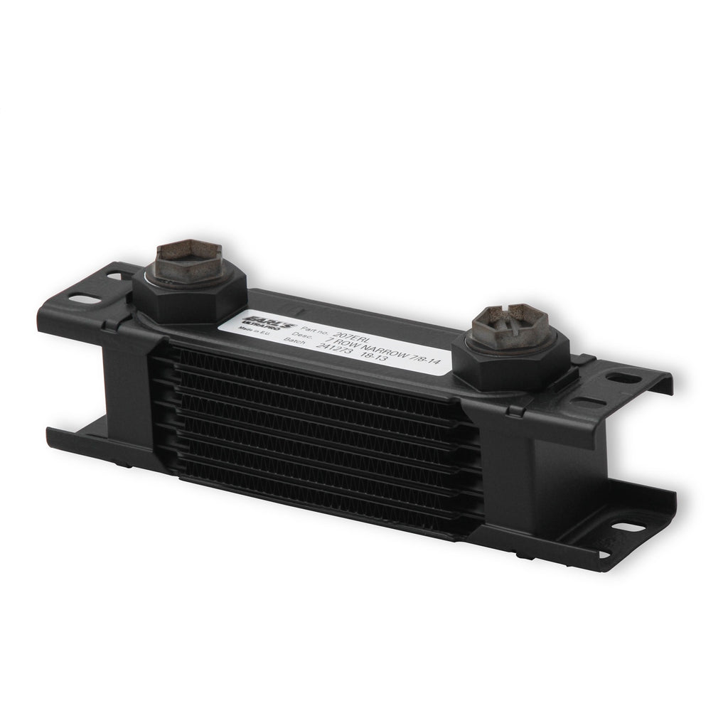 Earls-Ultrapro-Oil-Cooler---Black---7-Rows---Narrow-Cooler---10-O-Ring-Boss-Female-Ports