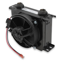 Load image into Gallery viewer, Earls-Ultrapro-Oil-Cooler-W-Fan-Pack---Black---19-Rows---Narrow-Cooler---10-O-Ring-Boss-Female-Ports