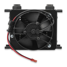 Load image into Gallery viewer, Earls-Ultrapro-Oil-Cooler-W-Fan-Pack---Black---19-Rows---Narrow-Cooler---10-O-Ring-Boss-Female-Ports