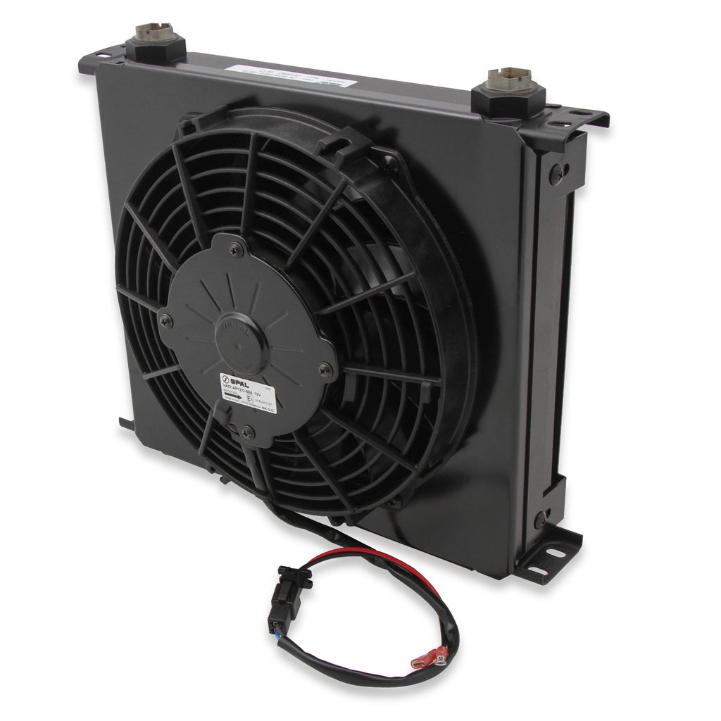 Earls-Ultrapro-Oil-Cooler-W-Fan-Pack---Black---34-Rows---Wide-Cooler---10-O-Ring-Boss-Female-Ports