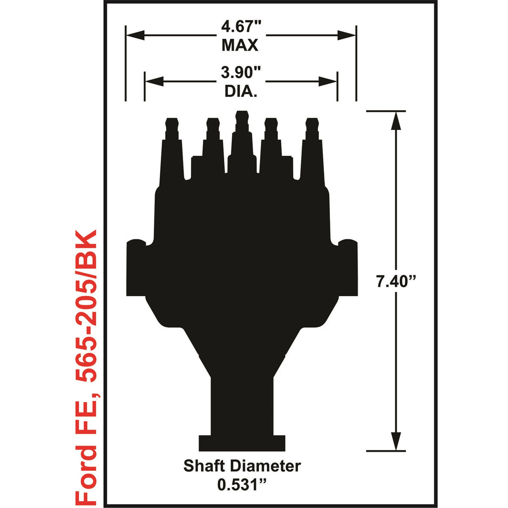 Efi-Dual-Sync-Ford-Fe-Distributor,-Black