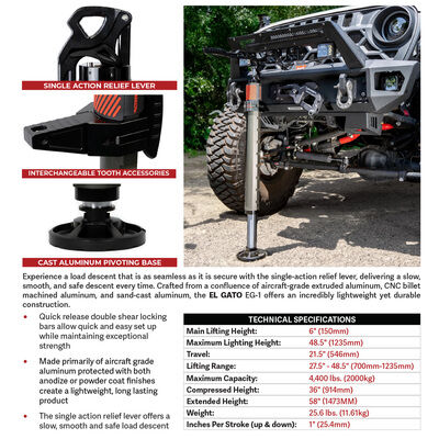 Go Rhino XG-RJ50010B EL Gato EG1 Hydraulic Recovery Jack