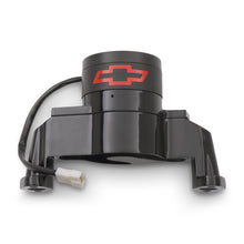 Load image into Gallery viewer, Electric-Engine-Water-Pump;-Aluminum;-Black-With-Bowtie-Logo;-Fits-Sb-Chevy