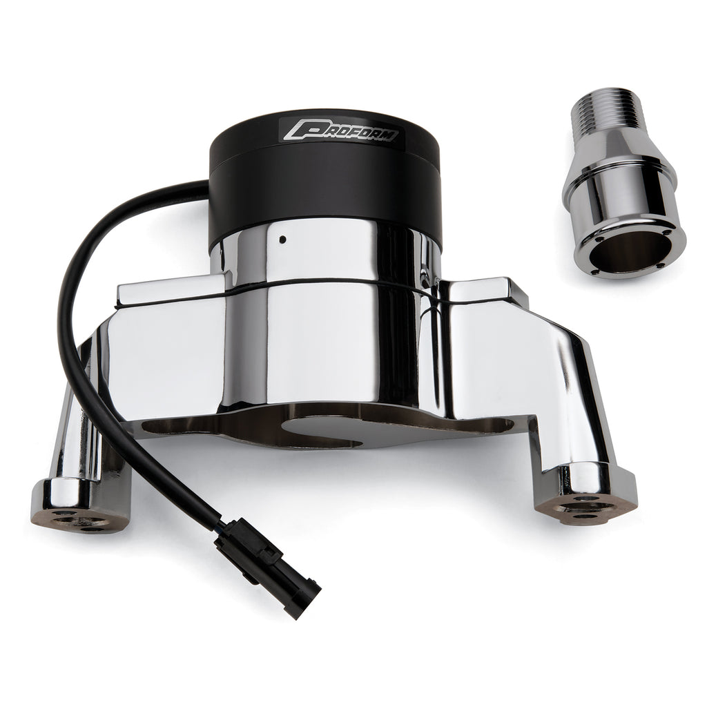 Electric-Engine-Water-Pump;-Aluminum;-Chrome-Finish;-Fits-Sb-Chevy-Engines
