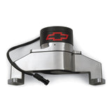 Proform 141-671 Electric Engine Water Pump; Aluminum; Chrome with Bowtie Logo; Fits BB Chevy