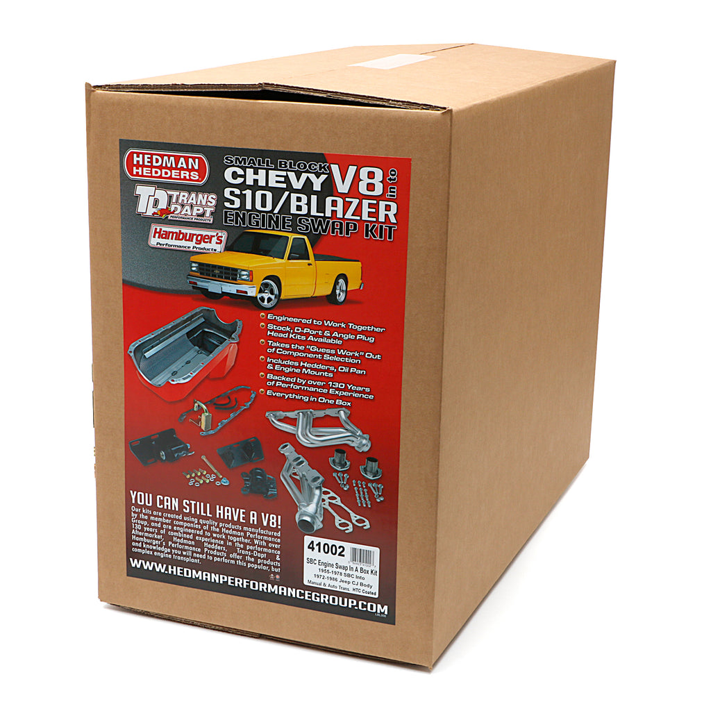 Engine-Swap-In-A-Box-Kit;-5578-Sb-Chevy-In-7286-Jeep-Cj-Htc-Coated-Headers195964-Pontiac-Engines