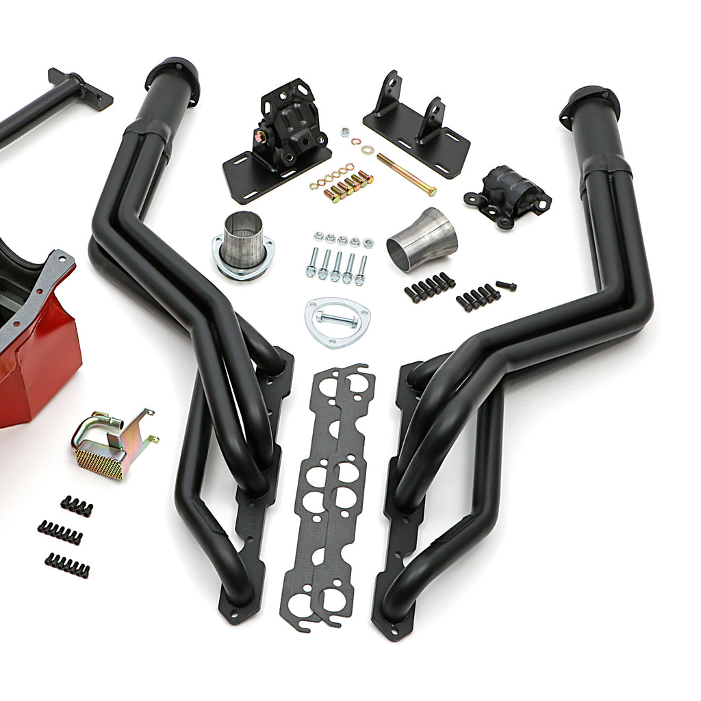 Engine-Swap-In-A-Box-Kit;-86-00-Sb-Chevy-In-82-04-S10S15;Long-Tube-Black-Coated