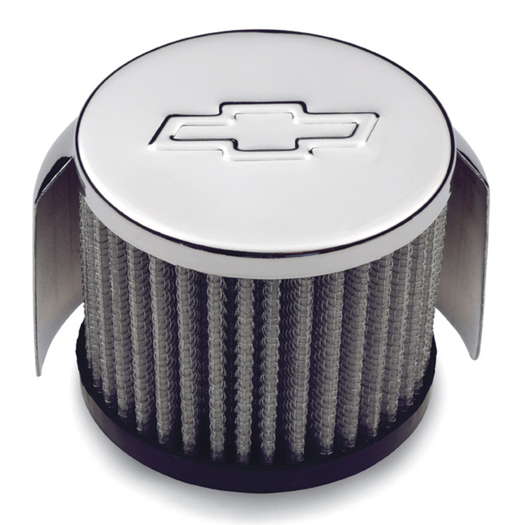 Engine-Valve-Cover-Breather-Cap;-Clamp-On-Style;-Bowtie-Logo;-3-Inch-Diameter
