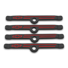 Load image into Gallery viewer, Engine-Valve-Cover-Holdown-Clamps;-Black-Crinkle-WBowtie-Logo;-Sb-Chevy;-4-Pcs