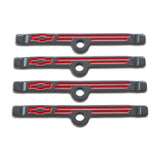 Proform 141-885 Engine Valve Cover Holdown Clamps; Shark Gray w/Bowtie Emblem; SBC Gen 1; 4 Pcs