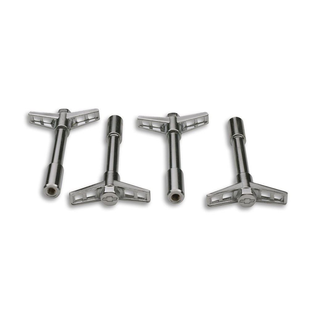 Engine-Valve-Cover-Wing-Nuts;-Steel;-Chrome;-Bowtie-Logo;-14-20-Thread;-4-Pack