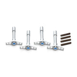 Proform 440-902 Engine Valve Cover Wing Nuts; Steel; Chrome; Mopar Logo; 1/4-20 Thread; 4 Pack