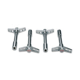 Proform 141-902 Engine Valve Cover Wing Nuts; Steel; Chrome; Red Bowtie Logo; 1/4-20 Thread; 4pc