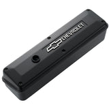Proform 141-914 Engine Valve Cover; 2-Piece Tall Style; Die Cast; Black w/Bowtie Logo; SB Chevy
