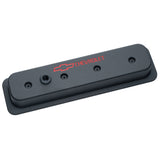 Proform 141-131 Engine Valve Covers; Center Bolt Style; Die Cast; Black w/ Bowtie Logo; SB Chevy