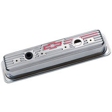 Load image into Gallery viewer, Engine-Valve-Covers;-Center-Bolt-Style;-Steel;-Chrome-WBowtie-Logo;-Sb-Chevy