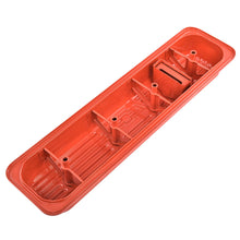 Load image into Gallery viewer, Engine-Valve-Covers;-Center-Bolt;-Steel;-Chevy-Orange-W-Bowtie-Logo;-Sb-Chevy
