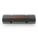 Proform 141-802 Engine Valve Covers; Fabricated Aluminum; Black with Bowtie Logo; Fits SB Chevy