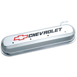 Proform 141-265 Engine Valve Covers; Tall Style; Die Cast; Chrome with Bowtie Logo; LS Engines