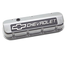Load image into Gallery viewer, Engine-Valve-Covers;-Tall;-Die-Cast;-Bb-Chevy;-Polished-W-Blackfield-Chevy-Logo