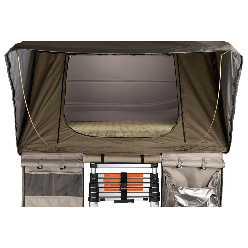 Esperance-Compact-Hard-Shell-Rooftop-Tent;-Includes-Tent-Internally-Stored-Telescoping-Ladder-Mattress-And-Cover-Internal-And-External-Led-Lighting;