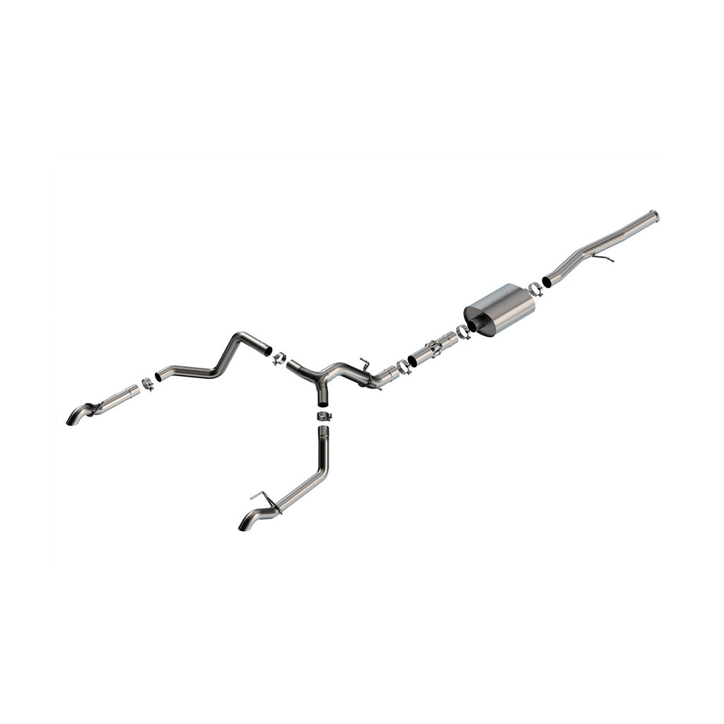 Exhaust-22-24-Silverado-1500-Zr2--Sierra-1500-At4x-6.2L-V8-Automatic-Transmission-4Wd-;-Crew-Cab-;-Cat-Back-Exhaust-Atak-W-Ss-Turn-Down-Tips