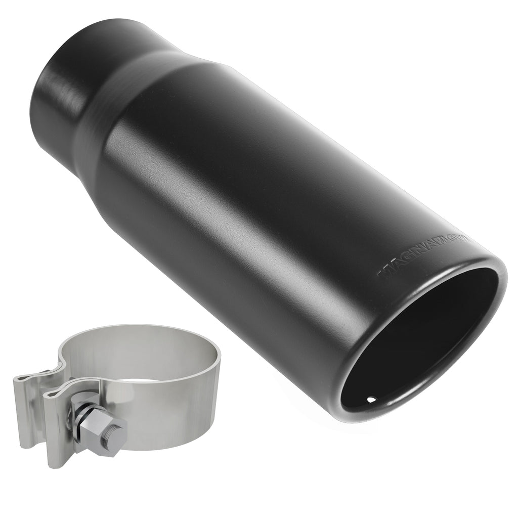 Exhaust-Tip-2.75In-Id3.5In-Od-12In-Oal-Ss-Blk-WClamp-Ea