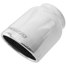 Load image into Gallery viewer, Exhaust-Tip-Embossed-Logo-Polished-Stainless-Rolled-Edge-Angle-Cut-4.00In-Ti
