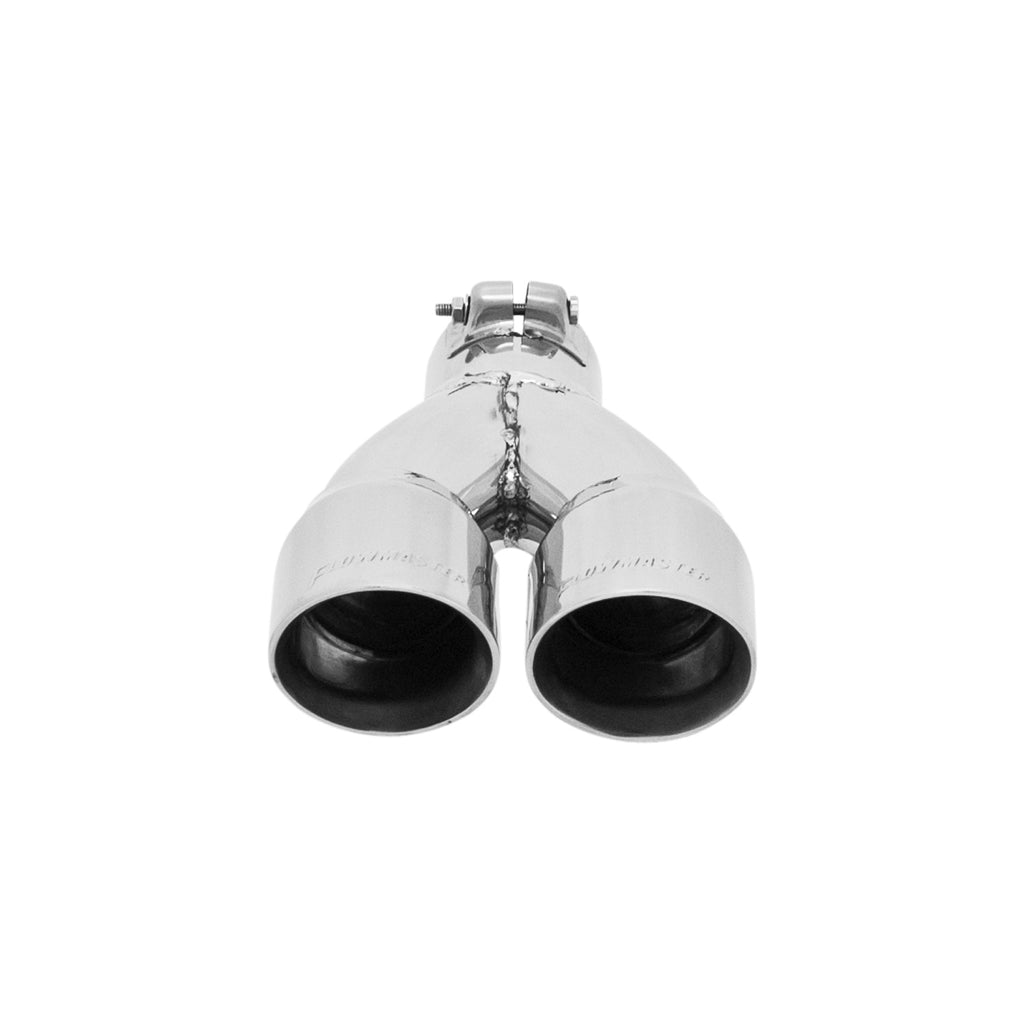 Exhaust-Tip-Logo-Embossed-Polished-Stainless-Double-Wall-Dual-Angle-Cut-Rou