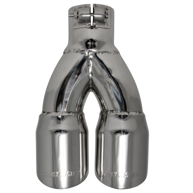 Exhaust-Tip-Logo-Embossed-Polished-Stainless-Double-Wall-Dual-Angle-Cut-Rou