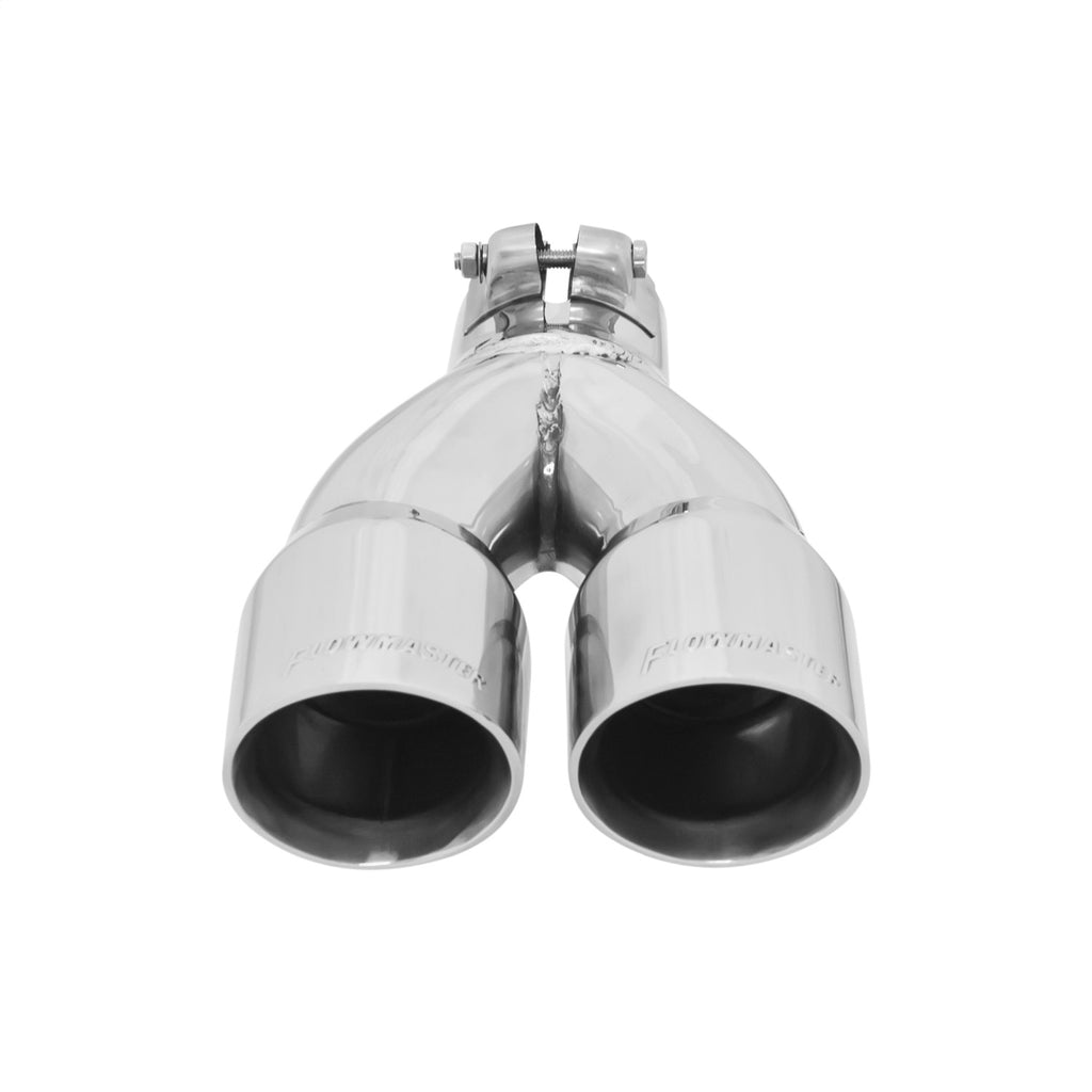 Exhaust-Tip-Logo-Embossed-Polished-Stainless-Double-Wall-Dual-Angle-Cut