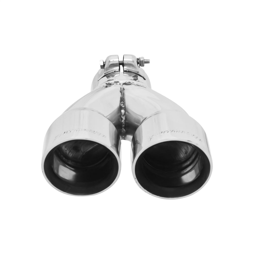 Exhaust-Tip-Logo-Embossed-Polished-Stainless-Double-Wall-Dual-Angle-Cut