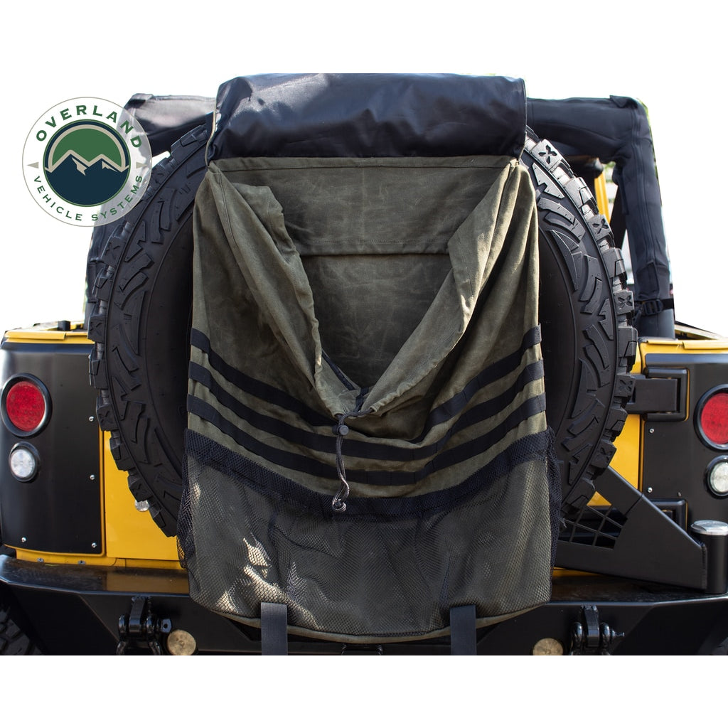 Extra-Large-Trash-Bag-Tire-Mount-16-Lb-Waxed-Canvas-Universal-Overland-Vehicle-Systems