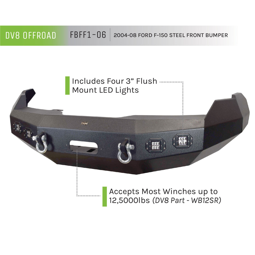F150-Front-Bumper-Winch-Ready-0408-Ford-F150-Black-Powercoat