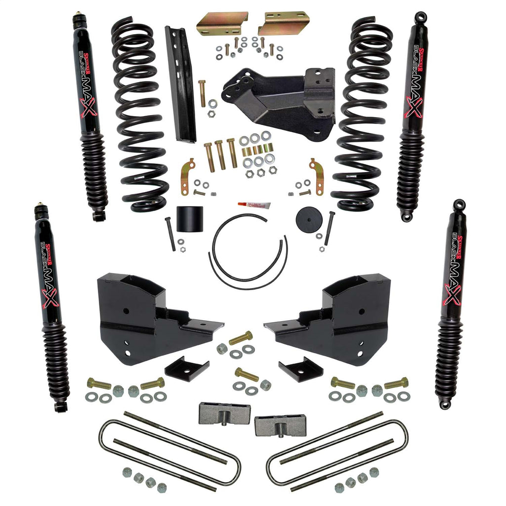 Skyjacker F23401K-B 4 in. Suspension Lift Kit with Front Coils; Rear Blocks; and Black MAX Shocks. for Select Ford F-250 Super Duty, Ford F-350 Super Duty