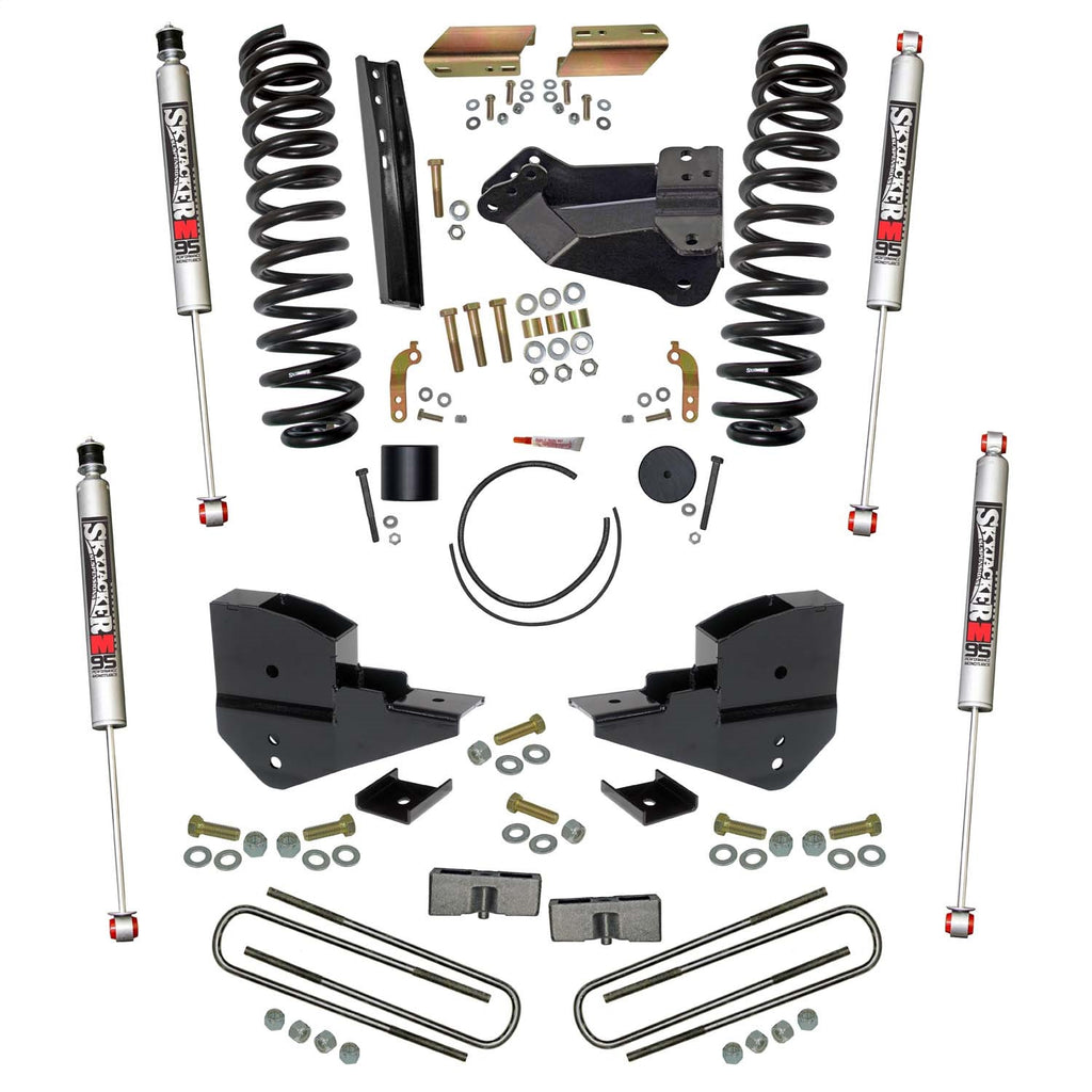 Skyjacker F23401K-M 4 in. Suspension Lift Kit with Front Coils; Rear Blocks;/M95 Monotube Shocks. for Select Ford F-250 Super Duty, Ford F-350 Super Duty