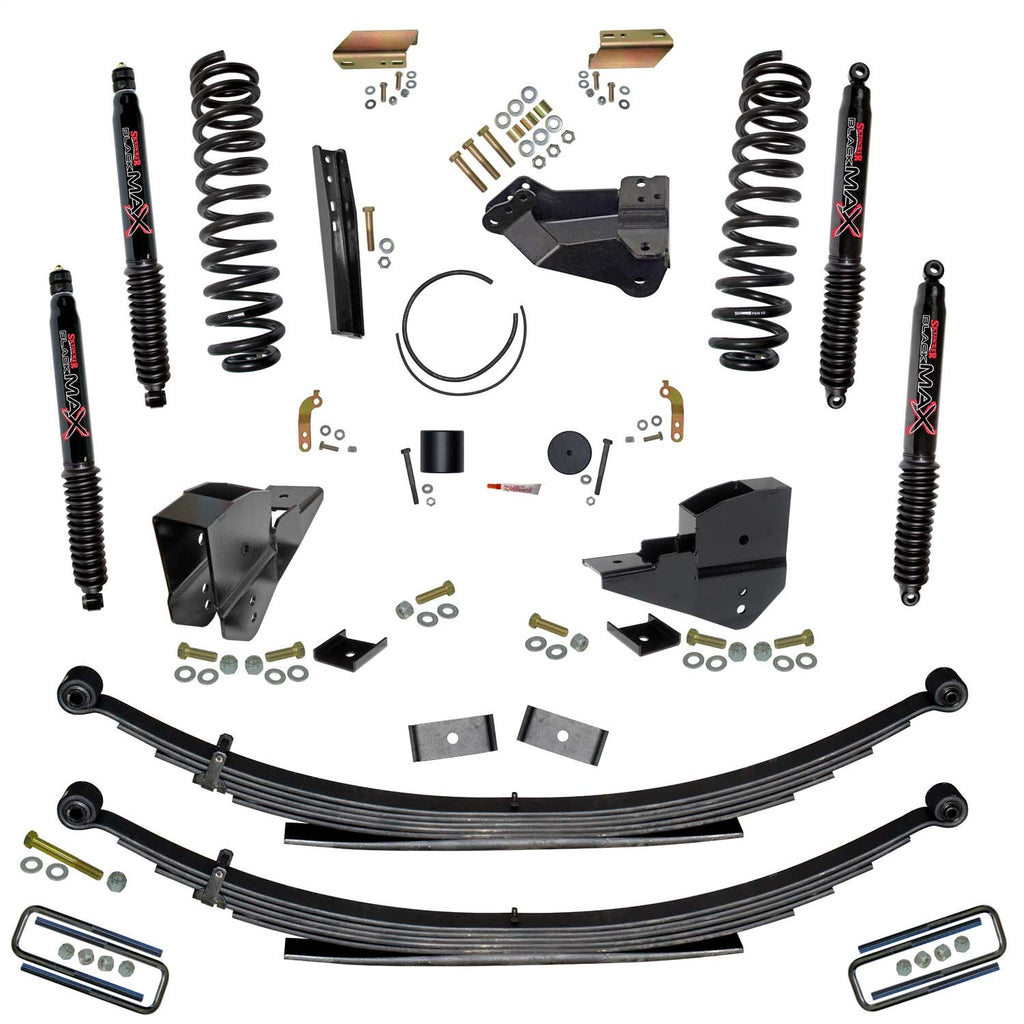 Skyjacker F23401KS-B 4 in. Lift Kit with Front Coils; Rear Leaf Springs; and Black MAX Shocks. for Select Ford F-250 Super Duty, Ford F-350 Super Duty