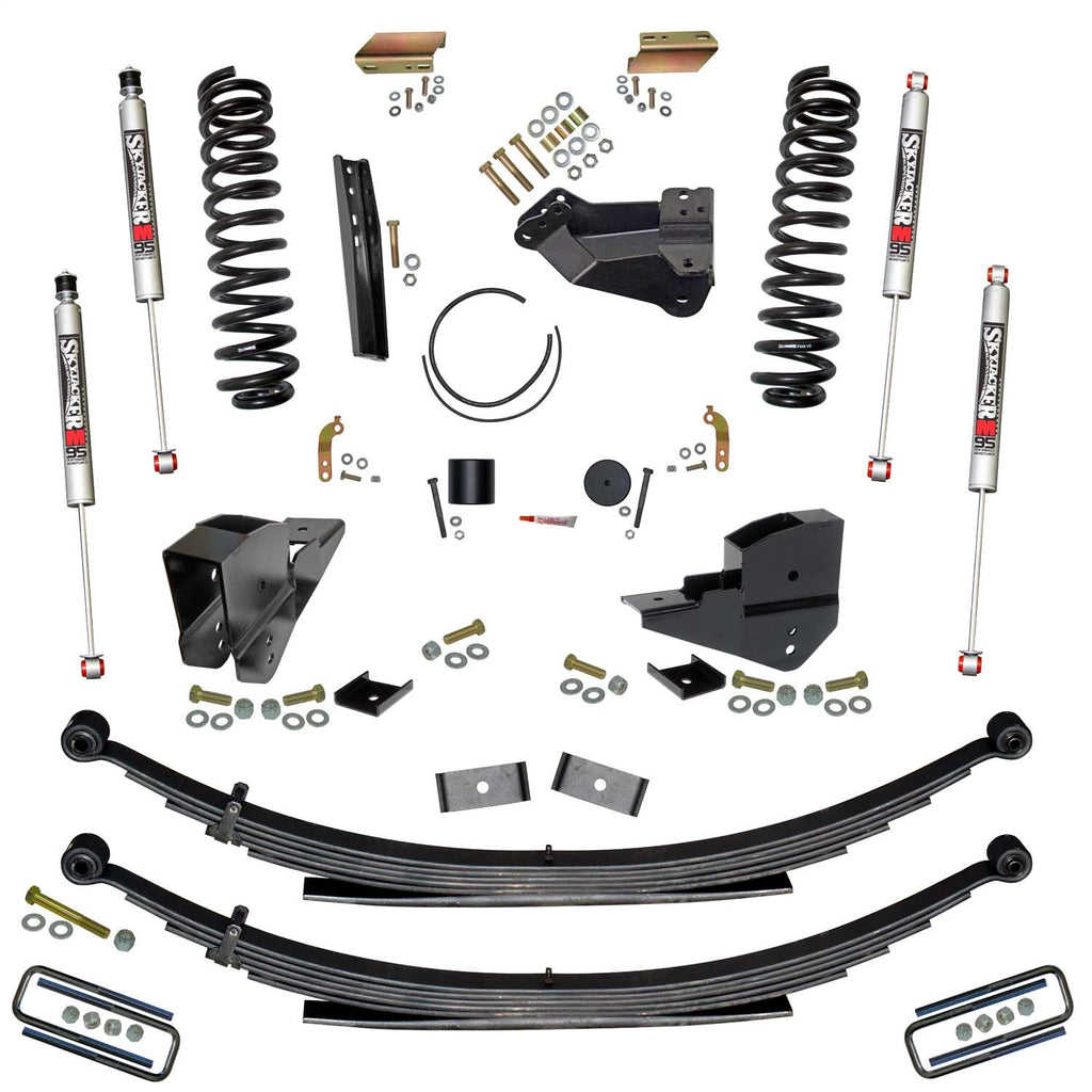 Skyjacker F23401KS-M 4 in. Lift Kit with Front Coils; Rear Leaf Springs;/M95 Monotube Shocks. for Select Ford F-250 Super Duty, Ford F-350 Super Duty