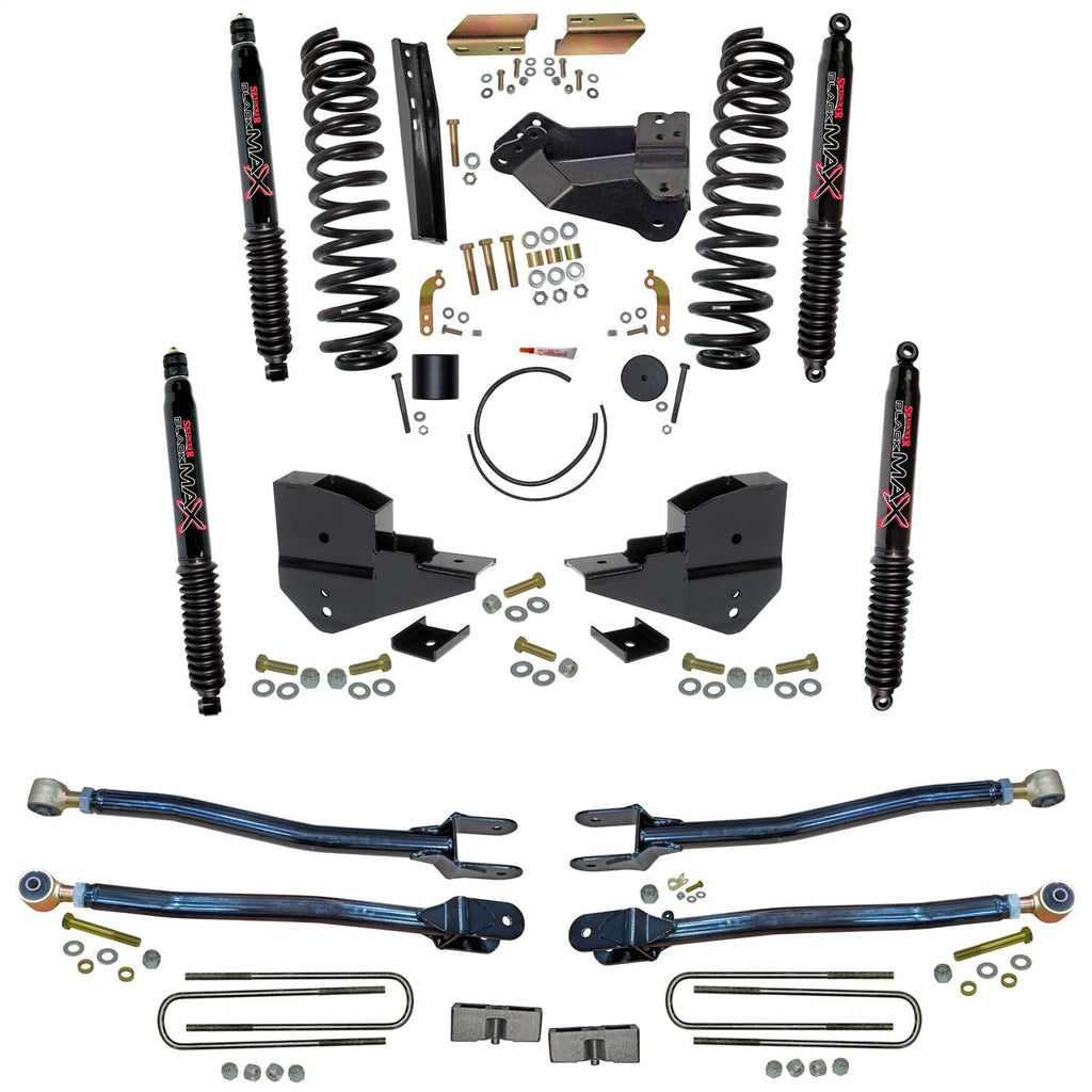 Skyjacker F234024K-B 4 in. Suspension Lift Kit with 4-Link Conversion and Black MAX Shocks. for Select Ford F-250 Super Duty, Ford F-350 Super Duty