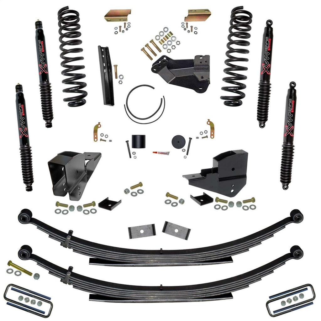 Skyjacker F23451KS-B 4 In. Lift Kit with Front Coils; Rear Leaf Springs; and Black MAX Shocks. for Select Ford F-250 Super Duty, Ford F-350 Super Duty