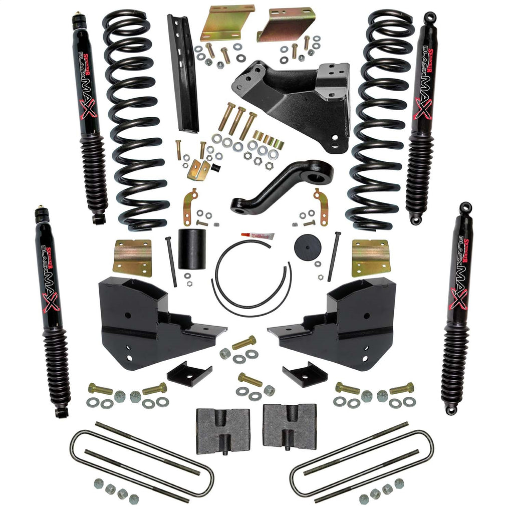 Skyjacker F23601K-B 6 in. Suspension Lift Kit with Front Coils; Rear Blocks; and Black MAX Shocks. for Select Ford F-250 Super Duty, Ford F-350 Super Duty