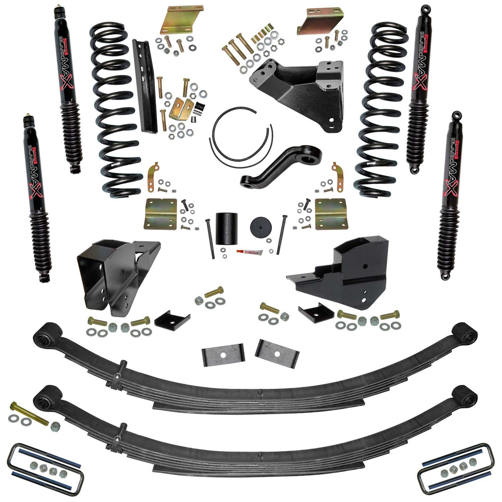 Skyjacker F23601KS-B 6 in. Lift Kit with Front Coils; Rear Leaf Springs; and Black MAX Shocks. for Select Ford F-250 Super Duty, Ford F-350 Super Duty